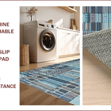 Ultra Soft Area Rug, Non Slip, Stain Resistant, Washable Area Rugs for Living Room, Bedroom, Vibrant Earthy Textured Pattern(Blue)