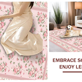 Ultra Soft Area Rug, Non Slip, Stain Resistant, Washable Area Rugs for Living Room, Bedroom, Vibrant Whimsical Botanical Display(Pink)