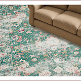 Ultra Soft Area Rug, Non Slip, Stain Resistant, Washable Area Rugs for Living Room, Bedroom, Distressed Sage Green Living Room Boho Carpet(Beige)
