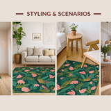 Ultra Soft Area Rug, Non Slip, Stain Resistant, Washable Area Rugs for Living Room, Bedroom, Serene Forest-Themed Visual Appeal(Green)