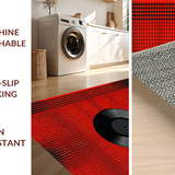 Ultra Soft Area Rug, Non Slip, Stain Resistant, Washable Area Rugs for Living Room, Bedroom, Stylish Black and White Pattern(Red)