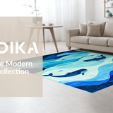 Ultra Soft Area Rug, Non Slip, Stain Resistant, Washable Area Rugs for Living Room, Bedroom, Delightful Cartoonish Marine Artwork(Blue)