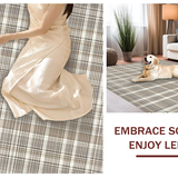 Ultra Soft Area Rug, Non Slip, Stain Resistant, Washable Area Rugs for Living Room, Bedroom, Warm Classic Checkered Aesthetic(Beige)