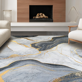 Ultra Soft Area Rug, Non Slip, Stain Resistant, Washable Area Rugs for Living Room, Bedroom, Elegant Smoke Swirl Aesthetic(Gray)