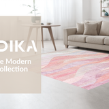 Ultra Soft Area Rug, Non Slip, Stain Resistant, Washable Area Rugs for Living Room, Bedroom, Coquette Bow Accent Rug with Graceful Contour Lines and Art Deco Detailing(Pink)