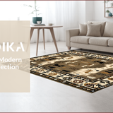 Ultra Soft Area Rug, Non Slip, Stain Resistant, Washable Area Rugs for Living Room, Bedroom, Nature-Inspired Earthy Palette(Brown)