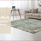 Ultra Soft Area Rug, Non Slip, Stain Resistant, Washable Area Rugs for Living Room, Bedroom, Sophisticated Cream Floral Pattern(Ivory)