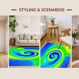 Dynamic Colorful Spiral Illusion(Blue)