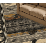 Ultra Soft Area Rug, Non Slip, Stain Resistant, Washable Area Rugs for Living Room, Bedroom, Rustic Wildlife Brown Tapestry(Gray)