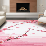 Ultra Soft Area Rug, Non Slip, Stain Resistant, Washable Area Rugs for Living Room, Bedroom, Delicate Blossom Patterned Elegance(Pink)