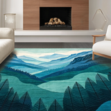 Elegant Scenic Landscape Motif(Blue)