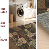 Ultra Soft Area Rug, Non Slip, Stain Resistant, Washable Area Rugs for Living Room, Bedroom, Stylish Colorful Trellis Motif(Brown)