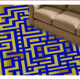 Ultra Soft Area Rug, Non Slip, Stain Resistant, Washable Area Rugs for Living Room, Bedroom, Classic Pattern Office Study Area Rug 5x7ft(Gold)