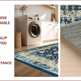 Distressed Blue Geometric Elegance(Blue)