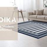 Ultra Soft Area Rug, Non Slip, Stain Resistant, Washable Area Rugs for Living Room, Bedroom, Serene Earth Toned Lattice Style(Blue)