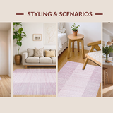 Ultra Soft Area Rug, Non Slip, Stain Resistant, Washable Area Rugs for Living Room, Bedroom, Sleek Solid Mauve Minimalist Aesthetic(Pink)