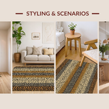 Ultra Soft Area Rug, Non Slip, Stain Resistant, Washable Area Rugs for Living Room, Bedroom, Textured Warm Leopard Vibe(Beige)