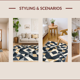 Ultra Soft Area Rug, Non Slip, Stain Resistant, Washable Area Rugs for Living Room, Bedroom, Modern Geometric Charcoal Beige Living Room Area Rug(Beige)