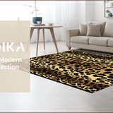 Ultra Soft Area Rug, Non Slip, Stain Resistant, Washable Area Rugs for Living Room, Bedroom, Sleek Earthy Animal Print Style(Brown)