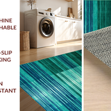 Ultra Soft Area Rug, Non Slip, Stain Resistant, Washable Area Rugs for Living Room, Bedroom, Modern Earthy Geometric Fusion(Blue)