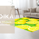 Ultra Soft Area Rug, Non Slip, Stain Resistant, Washable Area Rugs for Living Room, Bedroom, Joyful Kitchen Citrus Arrangement(Yellow)
