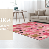 Ultra Soft Area Rug, Non Slip, Stain Resistant, Washable Area Rugs for Living Room, Bedroom, Vibrant Playful Leopard Motif(Pink)