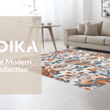Ultra Soft Area Rug, Non Slip, Stain Resistant, Washable Area Rugs for Living Room, Bedroom, Contemporary Artsy Floral Arrangement(Gray)
