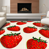 Ultra Soft Area Rug, Non Slip, Stain Resistant, Washable Area Rugs for Living Room, Bedroom, Playful Plush Fruit Design(Red)