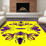 Ultra Soft Area Rug, Non Slip, Stain Resistant, Washable Area Rugs for Living Room, Bedroom, Vibrant Mardi Gras Carnival Aesthetic(Yellow)