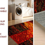 Ultra Soft Area Rug, Non Slip, Stain Resistant, Washable Area Rugs for Living Room, Bedroom, Sizzling Geometric Flow Design(Red)