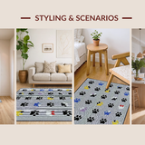 Ultra Soft Area Rug, Non Slip, Stain Resistant, Washable Area Rugs for Living Room, Bedroom, Rustic Cozy Animal Print Accent(Gray)