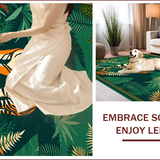 Ultra Soft Area Rug, Non Slip, Stain Resistant, Washable Area Rugs for Living Room, Bedroom, Vintage Jungle Ethnic Aesthetic(Green)