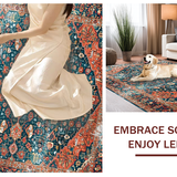 Ultra Soft Area Rug, Non Slip, Stain Resistant, Washable Area Rugs for Living Room, Bedroom, Timeless Rustic Floral Arrangement(Orange)