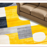 Ultra Soft Area Rug, Non Slip, Stain Resistant, Washable Area Rugs for Living Room, Bedroom, Vibrant Abstract Geometric Artwork(Yellow)