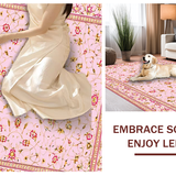 Ultra Soft Area Rug, Non Slip, Stain Resistant, Washable Area Rugs for Living Room, Bedroom, Pastel Soft Textured Medallion Style(Pink)