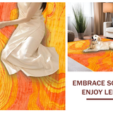 Ultra Soft Area Rug, Non Slip, Stain Resistant, Washable Area Rugs for Living Room, Bedroom, Whimsical Shaggy Orange Yellow Fusion(Yellow)