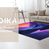 Ultra Soft Area Rug, Non Slip, Stain Resistant, Washable Area Rugs for Living Room, Bedroom, Elegant Fluid Artistic Composition(Purple)