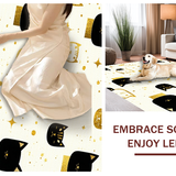 Ultra Soft Area Rug, Non Slip, Stain Resistant, Washable Area Rugs for Living Room, Bedroom, Chic Monochrome Feline Artwork(Gold)