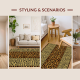 Ultra Soft Area Rug, Non Slip, Stain Resistant, Washable Area Rugs for Living Room, Bedroom, Stylish Abstract Animal Imagery(Brown)