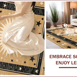 Ultra Soft Area Rug, Non Slip, Stain Resistant, Washable Area Rugs for Living Room, Bedroom, Rustic Starlit Half Circle Motif(Beige)