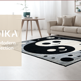 Ultra Soft Area Rug, Non Slip, Stain Resistant, Washable Area Rugs for Living Room, Bedroom, Psychedelic Monochrome Abstract Waves(Black)