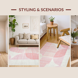 Ultra Soft Area Rug, Non Slip, Stain Resistant, Washable Area Rugs for Living Room, Bedroom, Symmetrical Bow-Shaped Rug, Aesthetic Room Decor(Pink)