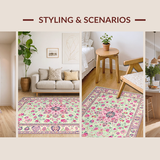 Ultra Soft Area Rug, Non Slip, Stain Resistant, Washable Area Rugs for Living Room, Bedroom, Unique Pastel Linear Composition(Ivory)