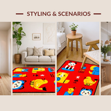 Colorful Geometric Shape Arrangement(Red)