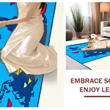 Ultra Soft Area Rug, Non Slip, Stain Resistant, Washable Area Rugs for Living Room, Bedroom, Engaging Abstract Learning Motif(Blue)