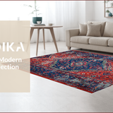Ultra Soft Area Rug, Non Slip, Stain Resistant, Washable Area Rugs for Living Room, Bedroom, Traditional Boho Red Entryway Non-Slip Carpet(Red)