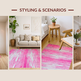 Ultra Soft Area Rug, Non Slip, Stain Resistant, Washable Area Rugs for Living Room, Bedroom, Unique Animal Print Elegance(Pink)