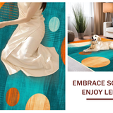 Ultra Soft Area Rug, Non Slip, Stain Resistant, Washable Area Rugs for Living Room, Bedroom, Contemporary Multicolor Swirl Design(Blue)