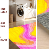 Ultra Soft Area Rug, Non Slip, Stain Resistant, Washable Area Rugs for Living Room, Bedroom, Sunny Cheerful Watercolor Style(Yellow)