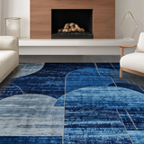 Ultra Soft Area Rug, Non Slip, Stain Resistant, Washable Area Rugs for Living Room, Bedroom, Sophisticated Tiled Symmetry Arrangement(Blue)